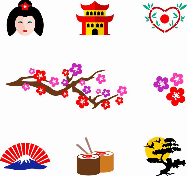 Download PNG image - Japanese Elements PNG Clipart 
