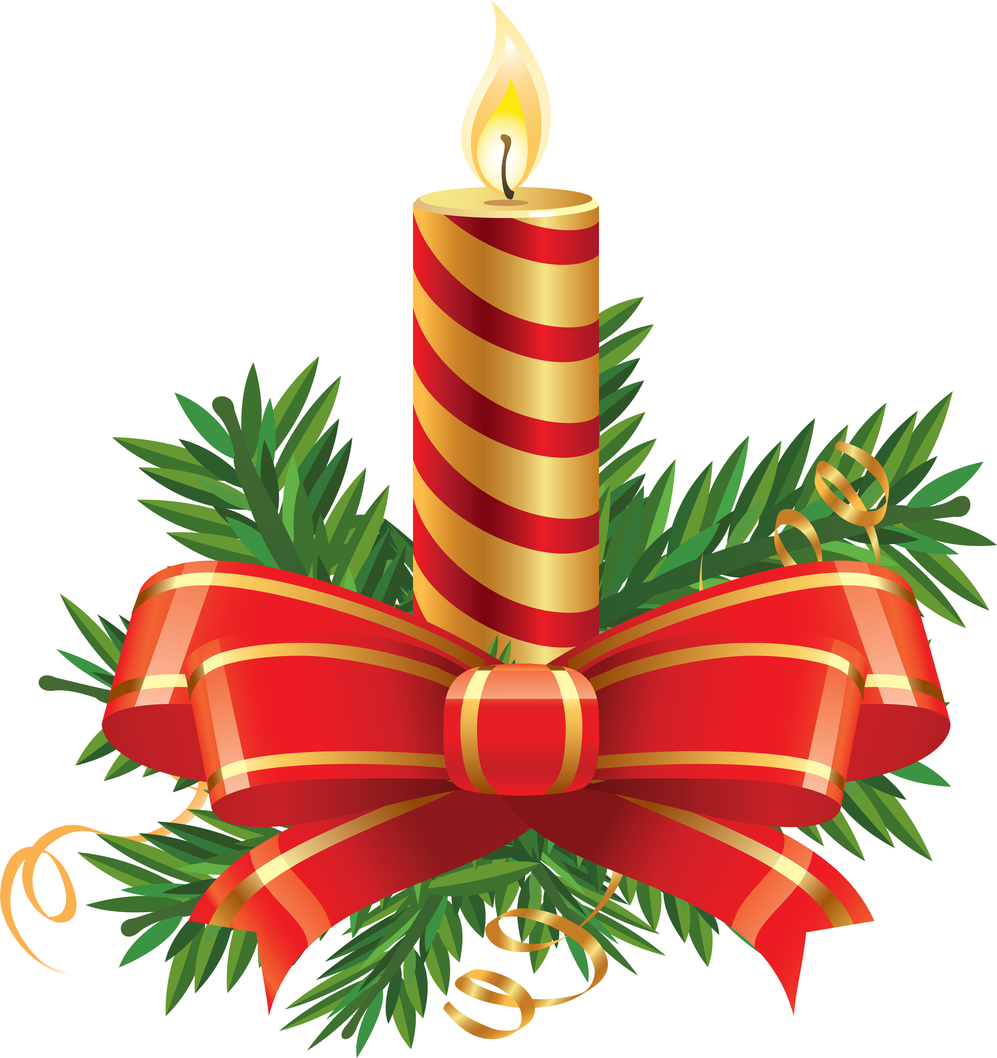 Download PNG image - Gold Christmas Candle PNG Photo 