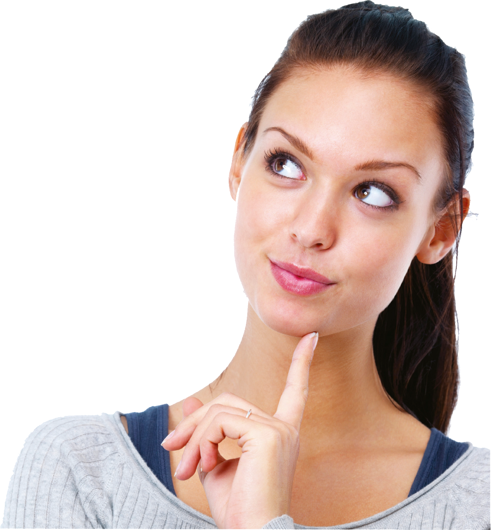 Download PNG image - Thinking Woman PNG Clipart 