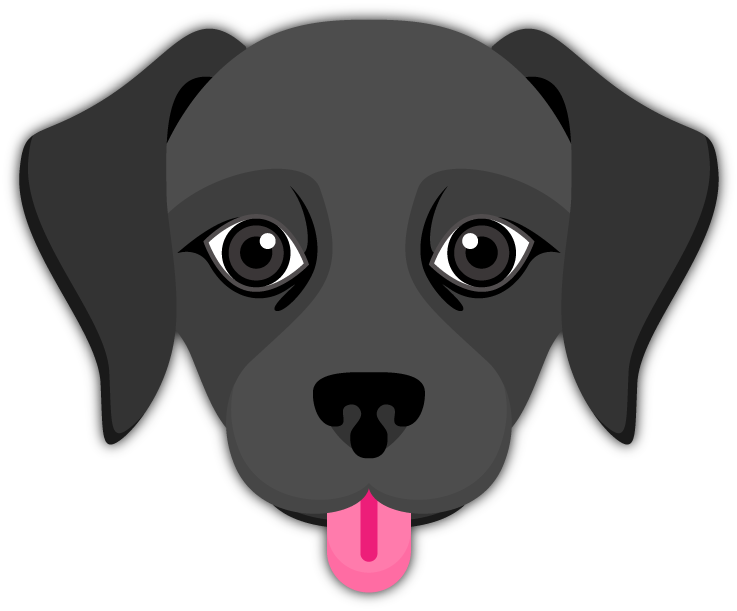 Download PNG image - Black Labrador Dog Emoji PNG 