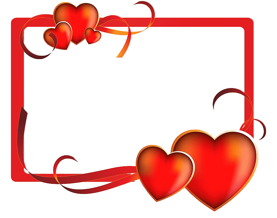 Download PNG image - Heart Valentine Frame PNG HD 