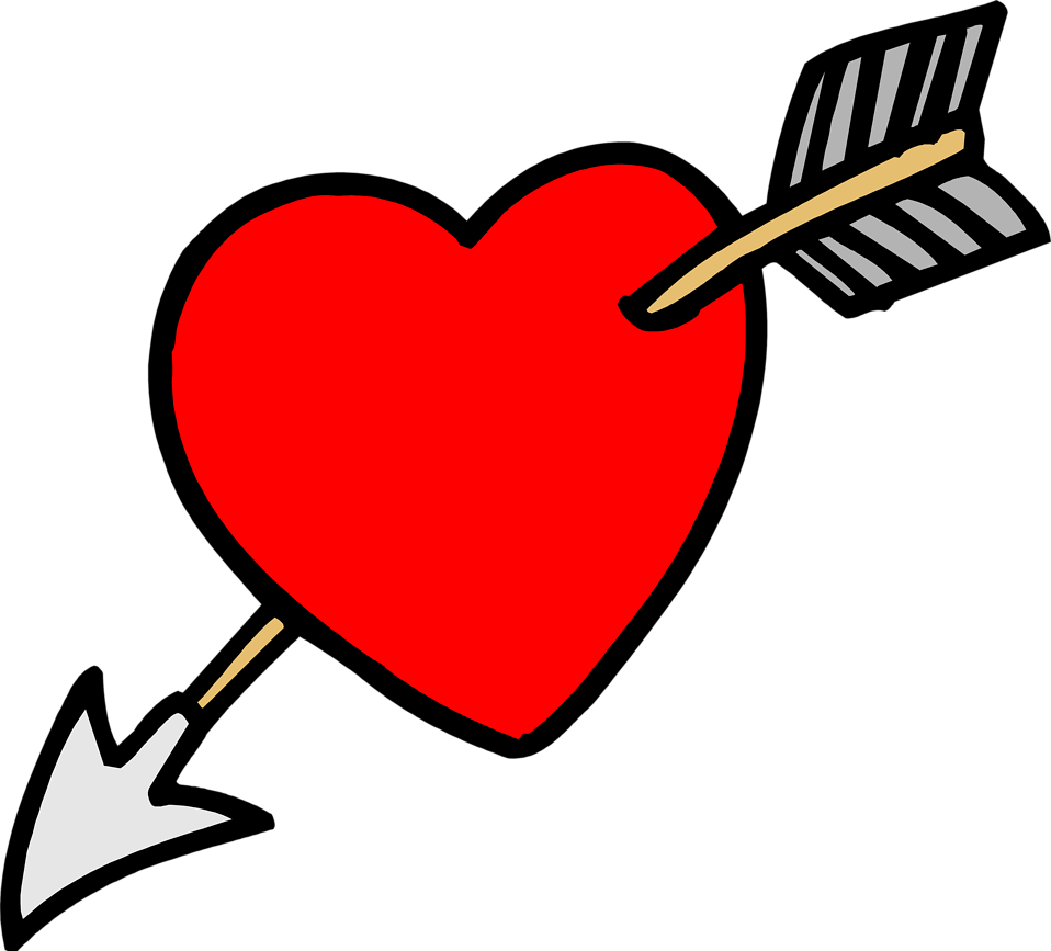 Download PNG image - Red Heart Arrow PNG Clipart 