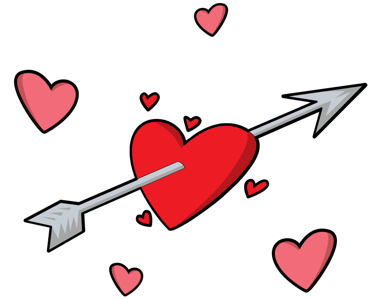 Download PNG image - Valentine Heart Arrow PNG File 
