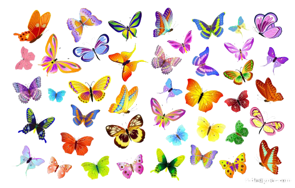 Download PNG image - Butterflies Vector PNG File 