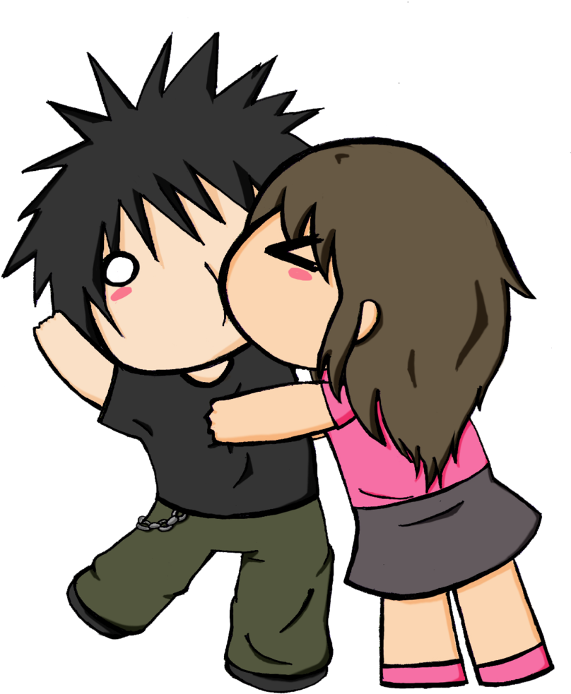 Download PNG image - Chibi Anime Couple Love PNG Image 