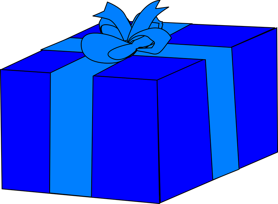 Download PNG image - Blue Christmas Gift PNG Transparent Picture 