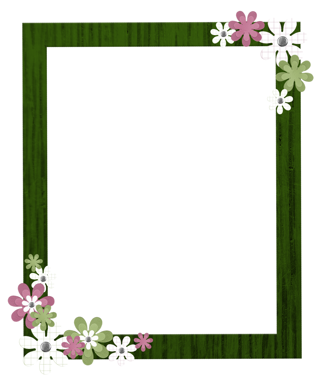 Download PNG image - Square Flower Border Frame PNG Image 