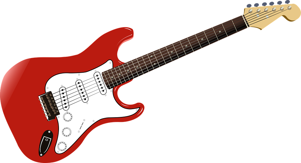 Download PNG image - Red Electric Guitar Vector PNG File 