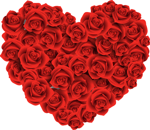 Download PNG image - Red Flower Heart PNG Image 