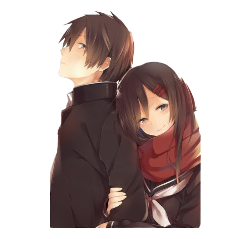 Download PNG image - Anime Couple Love PNG Pic 