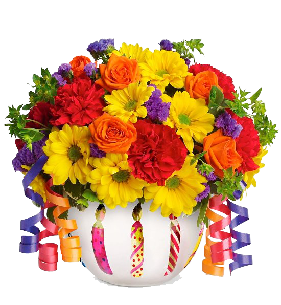 Download PNG image - Birthday Flowers Bouquet PNG File 