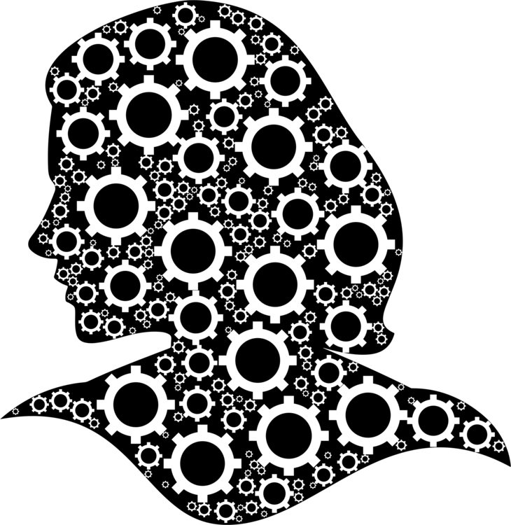 Download PNG image - Female Brain Gears Transparent PNG 