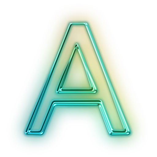 Download PNG image - Neon Alphabet PNG Clipart 