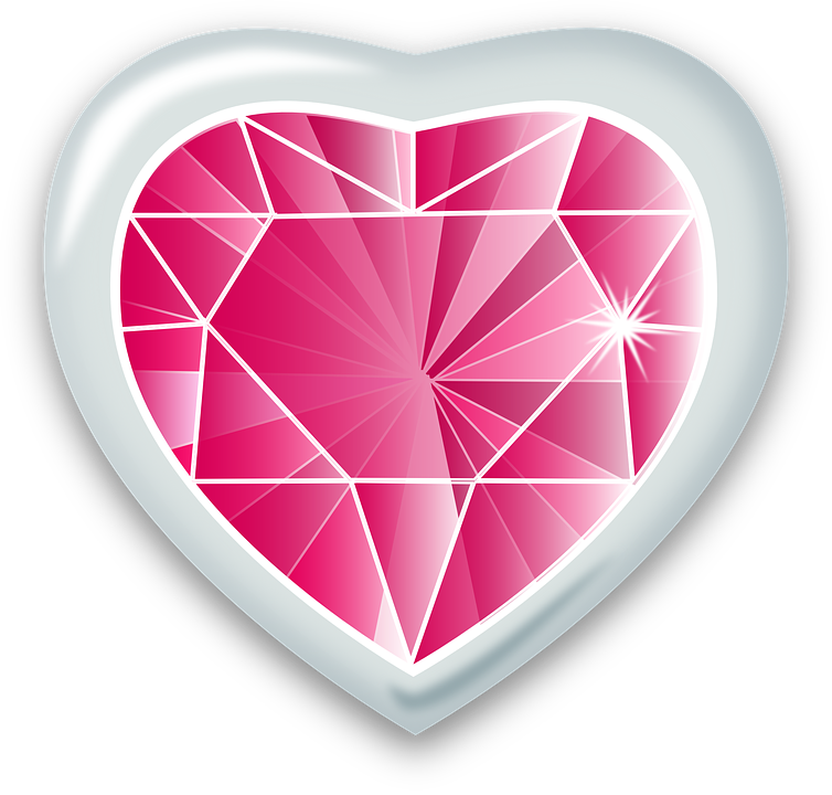 Download PNG image - Pink Diamond Heart PNG Transparent Image 