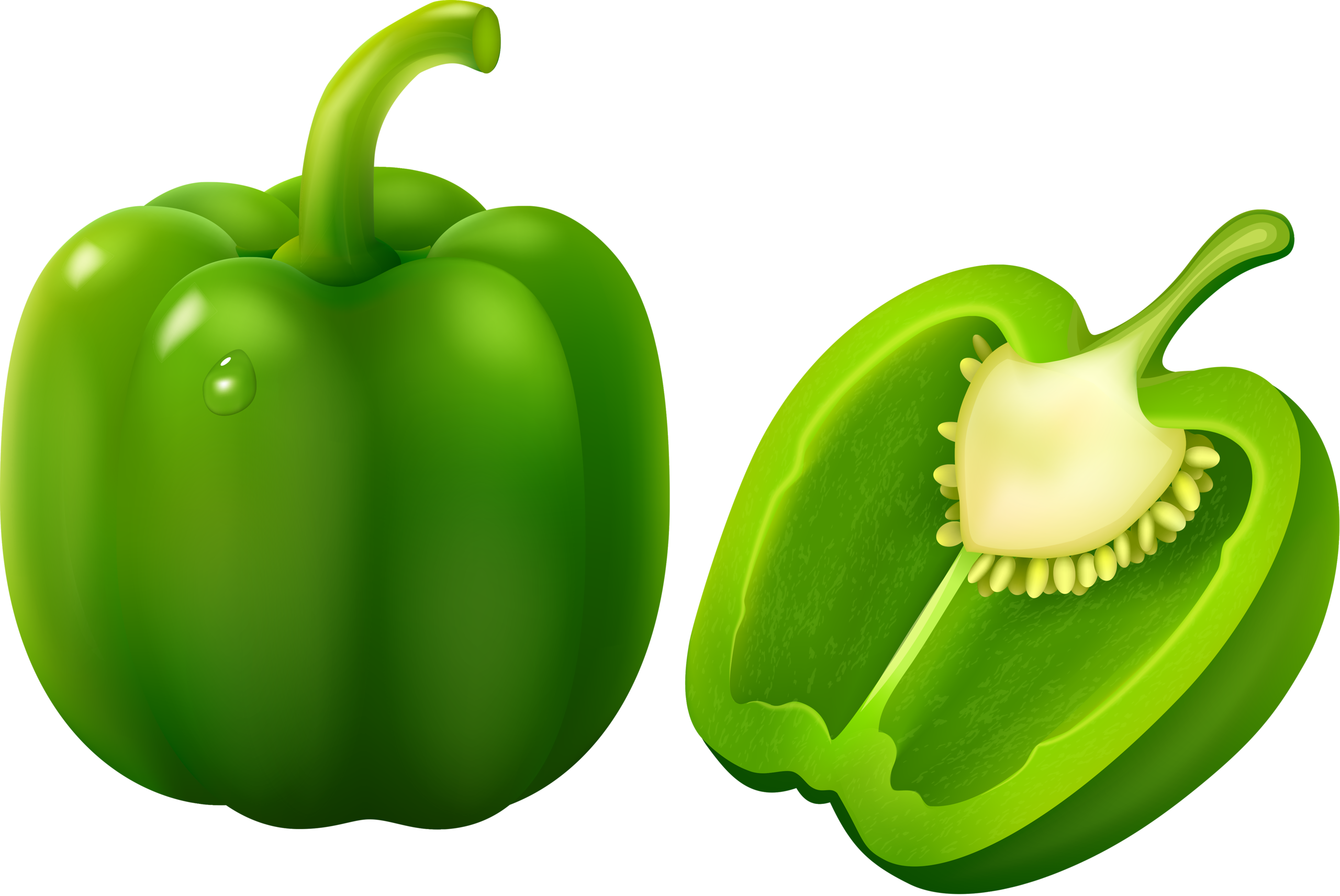 Download PNG image - Vector Green Bell Pepper PNG File 