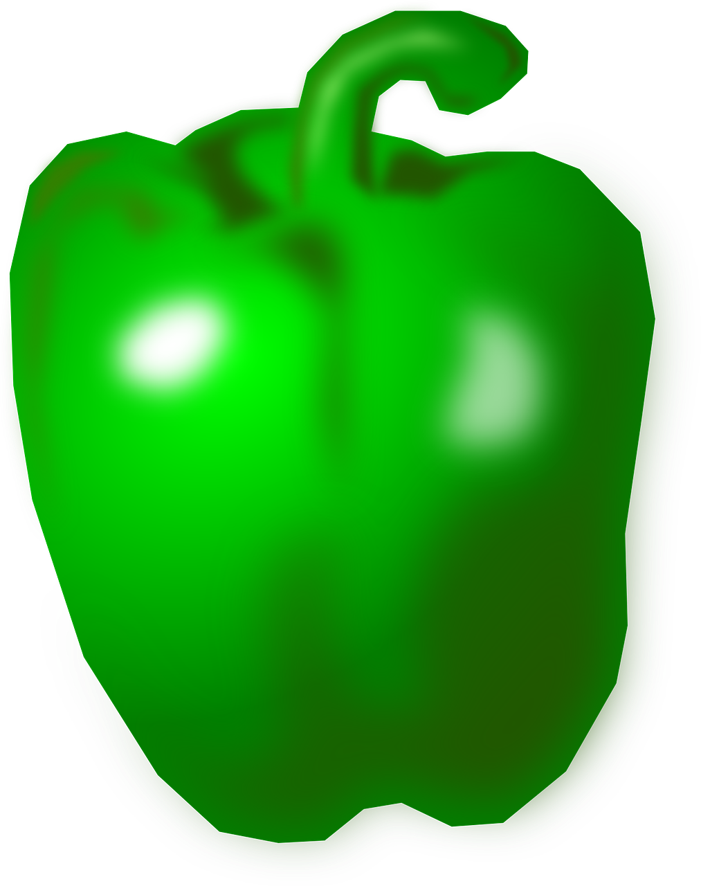 Download PNG image - Vector Green Bell Pepper Transparent Background 