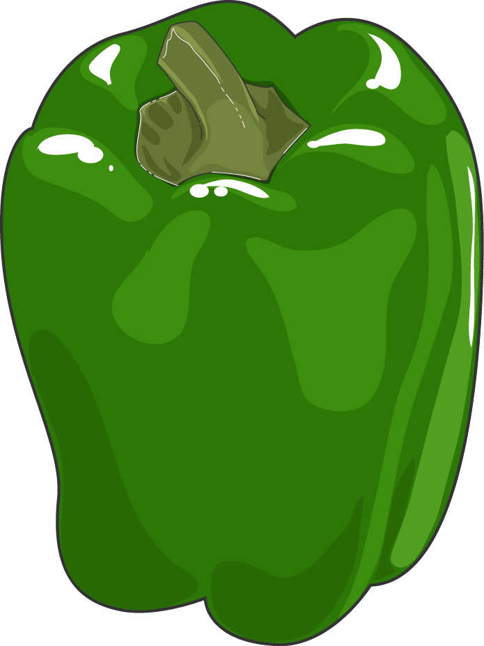 Download PNG image - Vector Green Bell Pepper Transparent PNG 