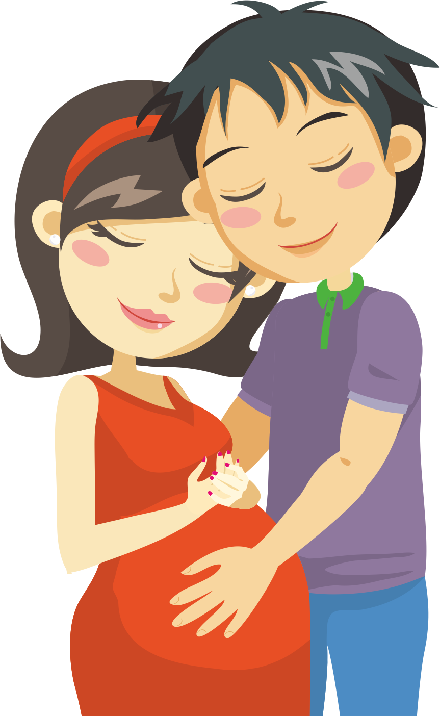 Download PNG image - Vector Happy Pregnant Woman Transparent Background 