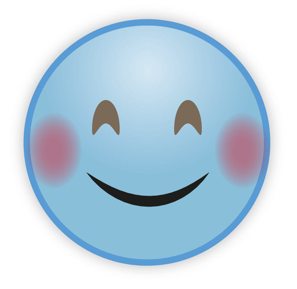 Download PNG image - Cute Sky Blue Emoji PNG File 