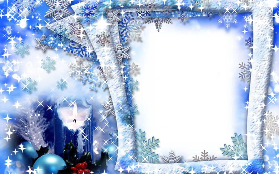 Download PNG image - Blue Christmas Frame PNG Transparent 