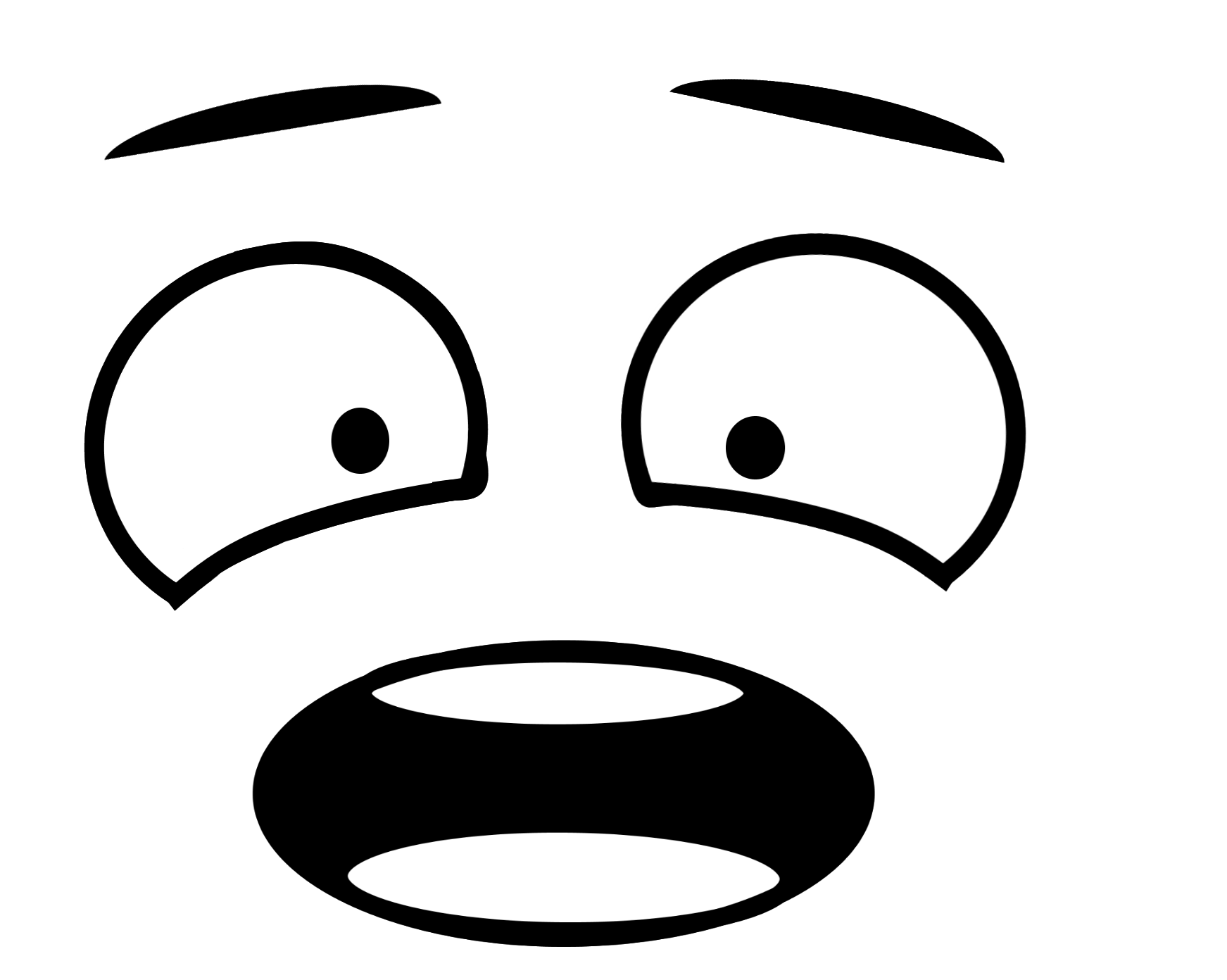 Download PNG image - Cute Outline Face Art Emoji PNG HD 