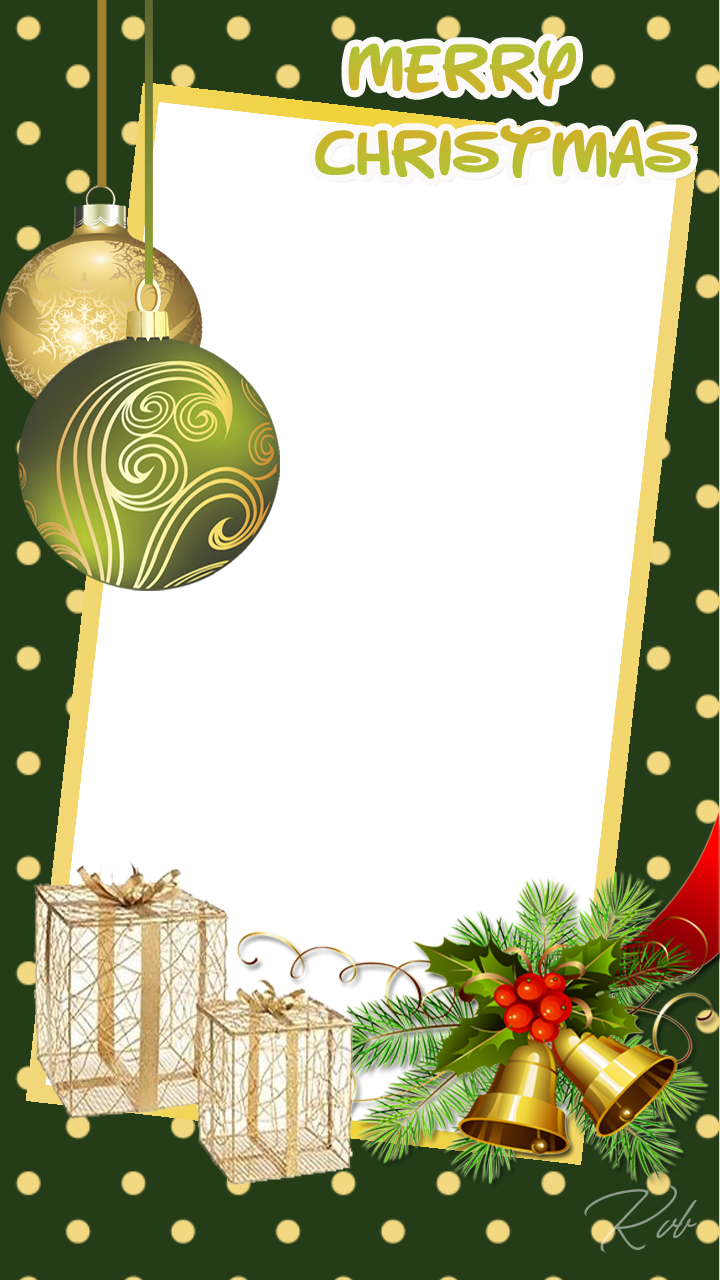 Download PNG image - Green Christmas Frame Transparent PNG 