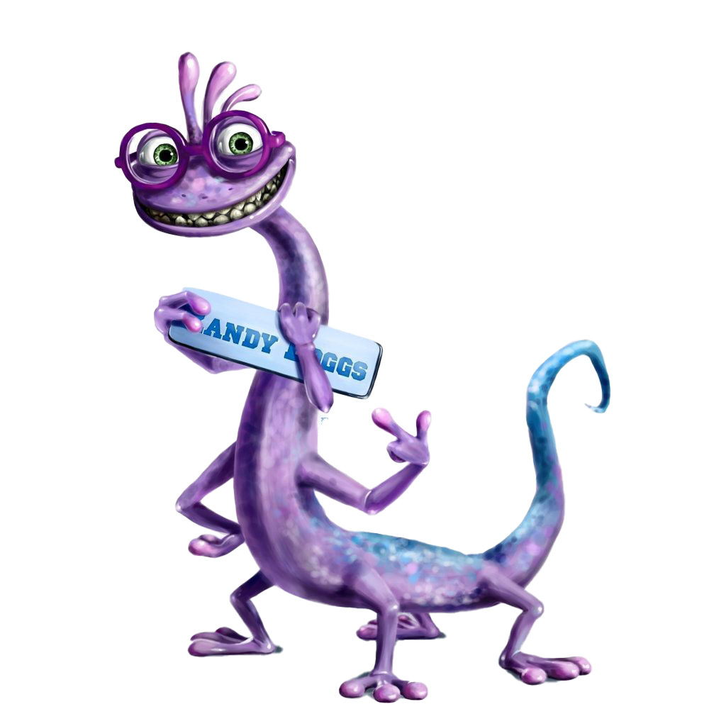Download PNG image - Monsters Inc Purple Lizard With Glasses PNG Image 