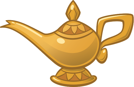 Download PNG image - Golden Genie Lamp PNG Pic 
