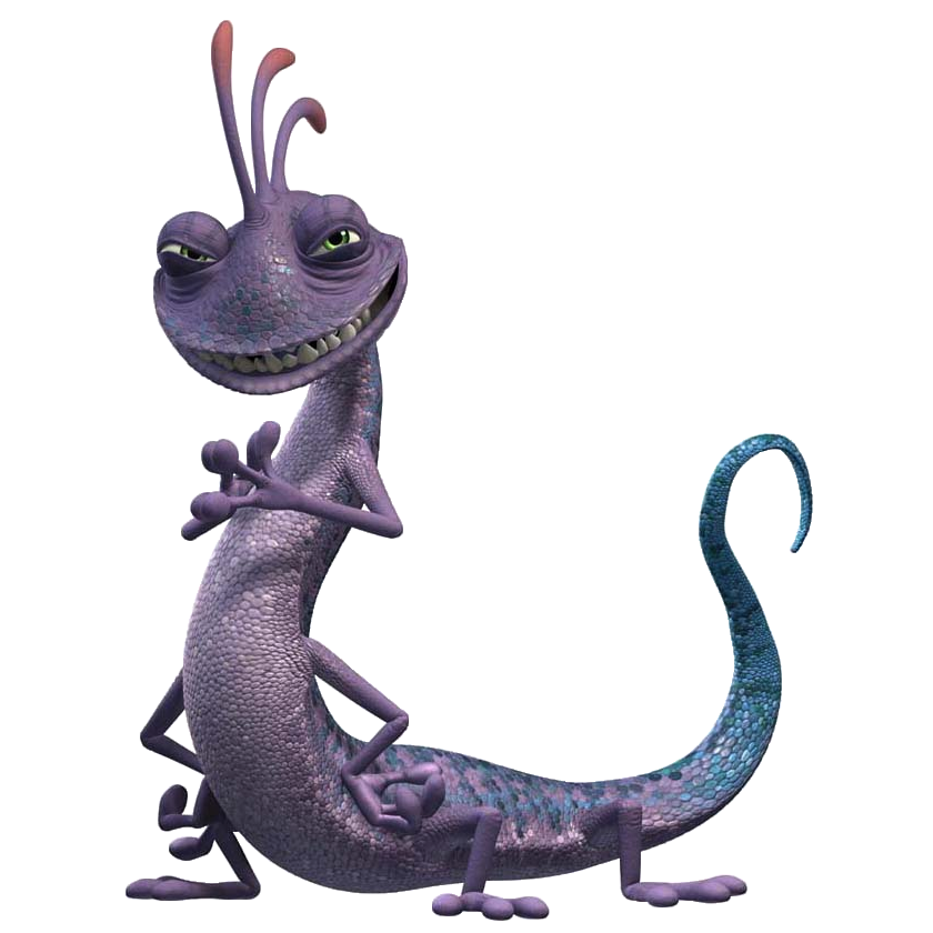 Download PNG image - Monsters Inc Purple Lizard With Glasses PNG Photo 