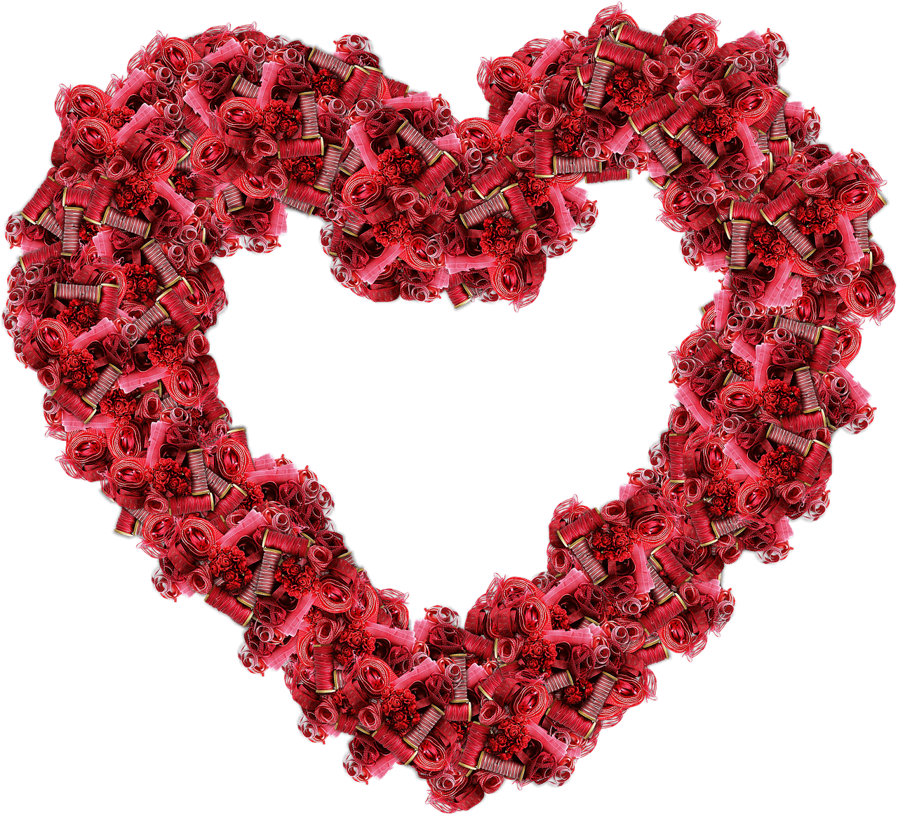Download PNG image - Red Flower Heart PNG Photos 