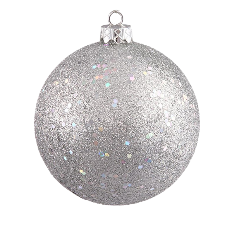 Download PNG image - Silver Christmas Bauble PNG Transparent Image 