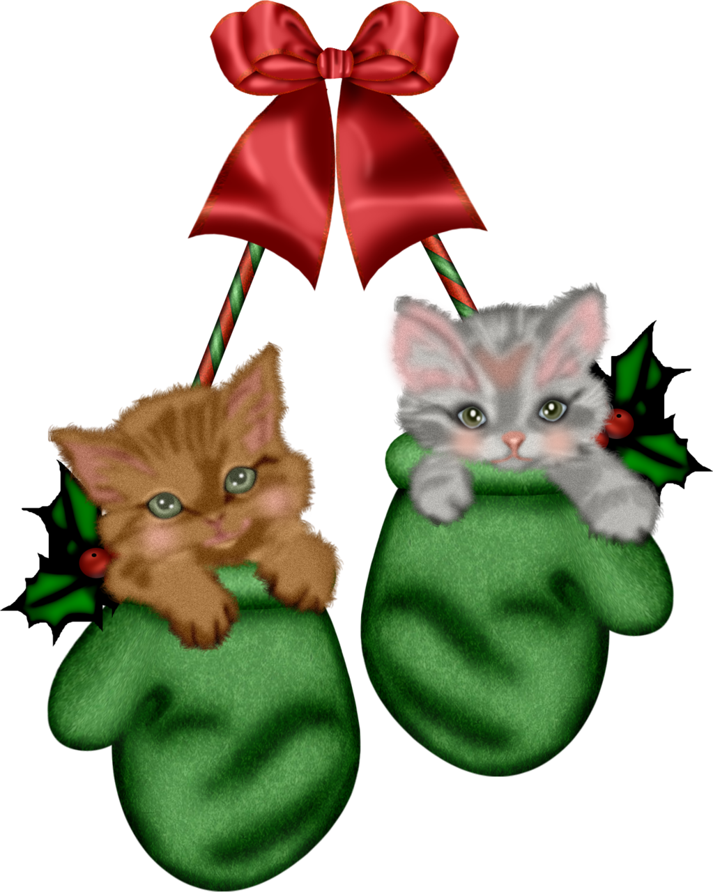 Download PNG image - Vector Christmas Kitten PNG File 