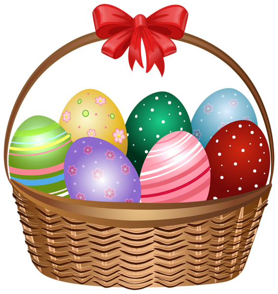 Download PNG image - Vector Easter Egg Basket PNG Clipart 