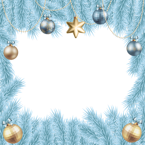 Download PNG image - Blue Christmas Frame PNG Transparent Image 