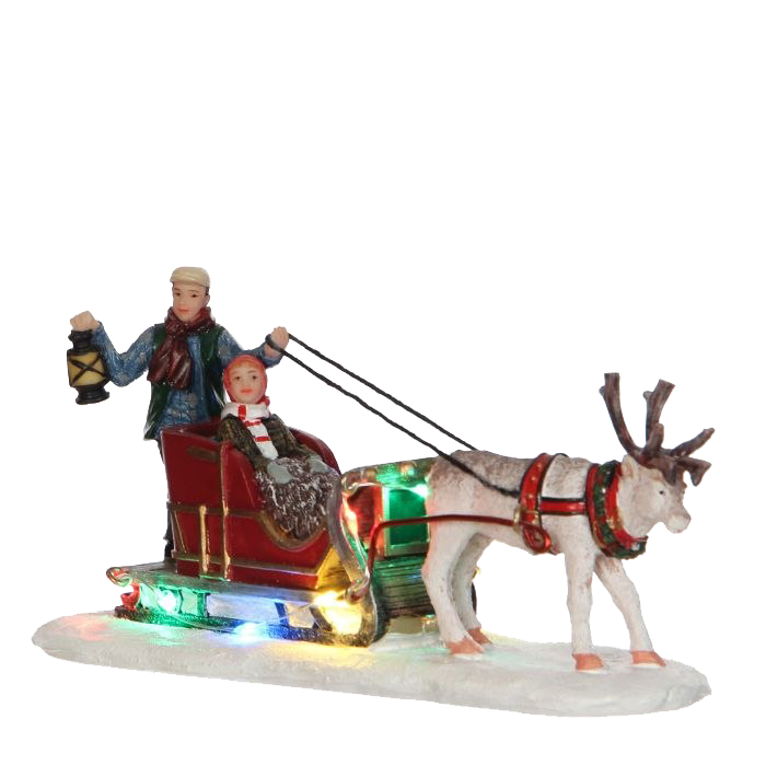 Download PNG image - Christmas Reindeer Sleigh PNG Image 