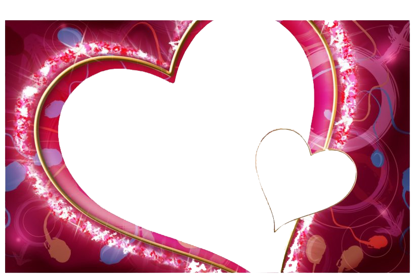 Download PNG image - Cute Heart Frame PNG Pic 