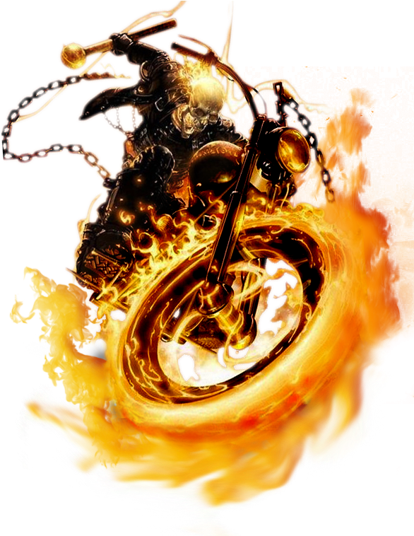 Download PNG image - Flame Ghost Rider PNG Picture 