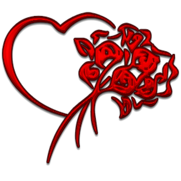 Download PNG image - Red Vector Flower Heart PNG File 