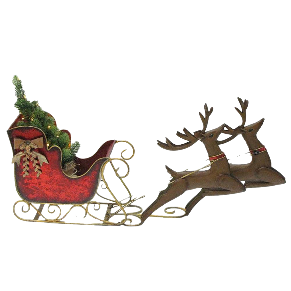 Download PNG image - Reindeer Sleigh PNG Photo 