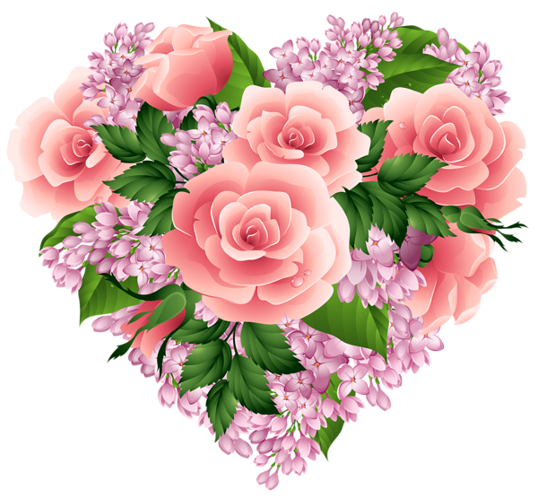 Download PNG image - Romantic Flower Heart PNG Photos 