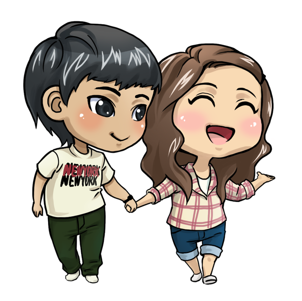 Download PNG image - Anime Love Couple PNG File 