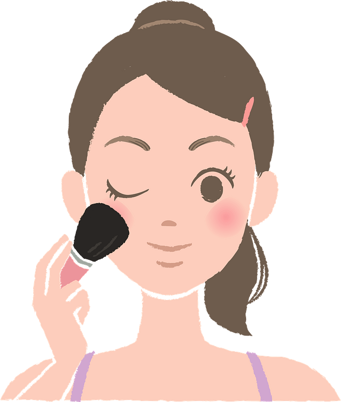 Download PNG image - Vector Girl Doing Makeup PNG Pic 