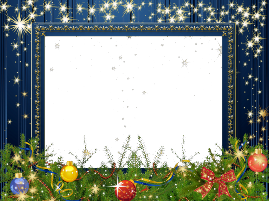Download PNG image - Blue Christmas Frame PNG Pic 