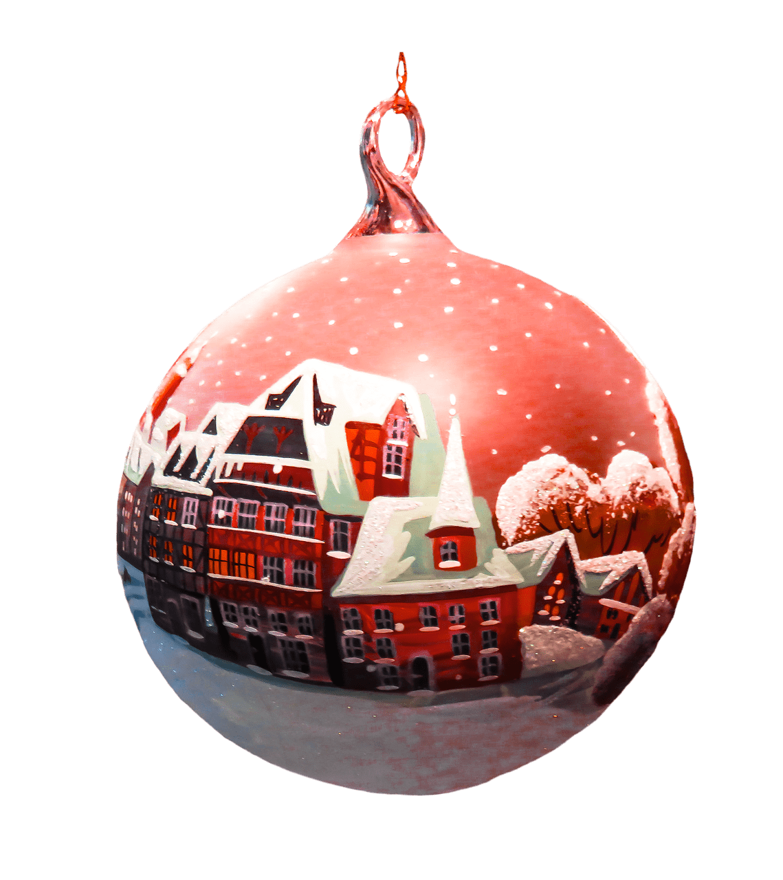 Download PNG image - Red Christmas Bauble PNG Transparent Image 