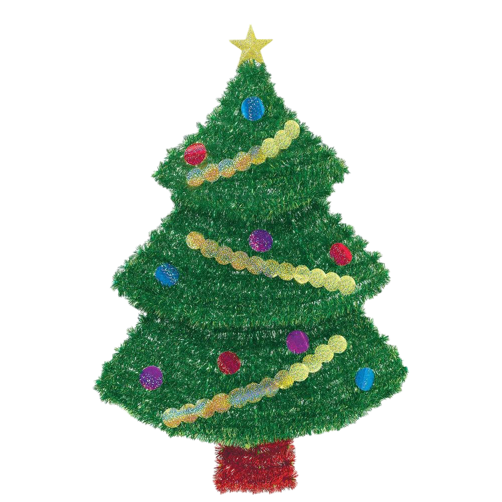 Download PNG image - Tinsel Christmas Tree PNG Pic 