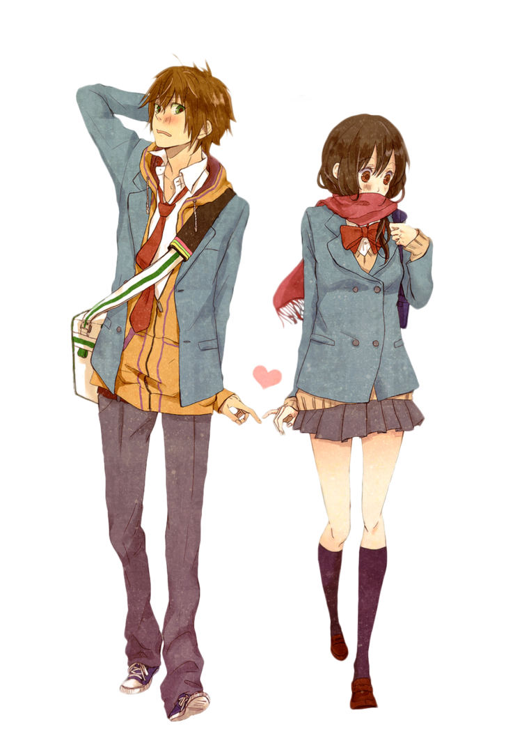 Download PNG image - Anime Love Couple Transparent Background 