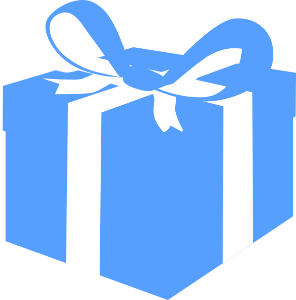 Download PNG image - Blue Gift Wrapped PNG 