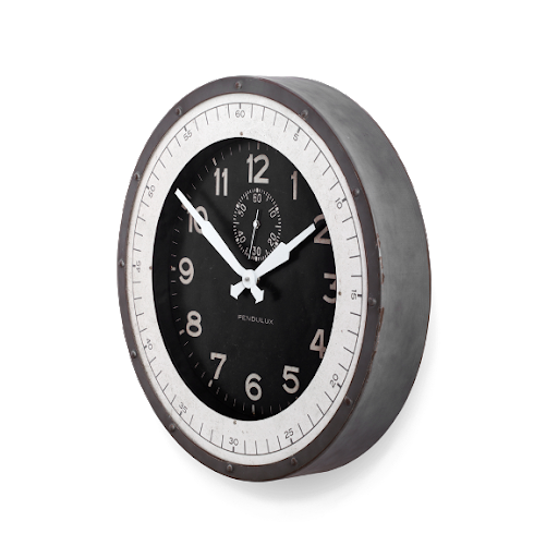 Download PNG image - Circle Black Wall Clock PNG 