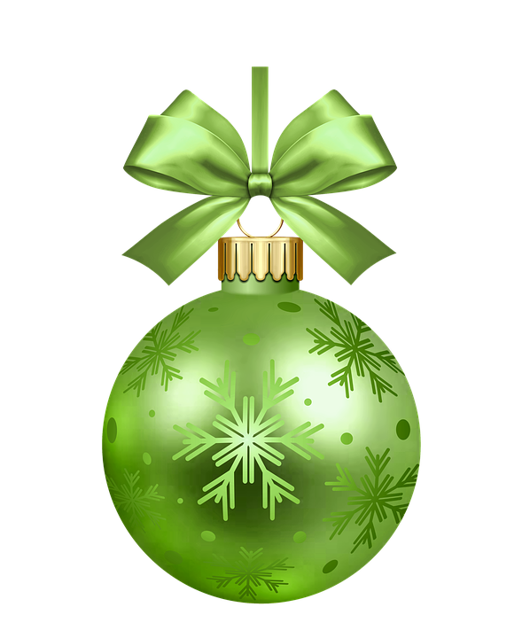 Download PNG image - Green Christmas Bauble PNG Pic 