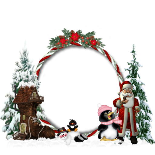 Download PNG image - Santa Christmas Frame Transparent PNG 